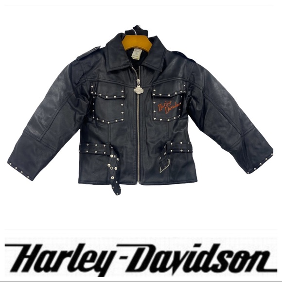 Harley-Davidson Other - 💕 Harley Davidson Black Faux Leather Kids Jacket